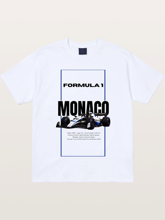Monaco F1 LV Blue Border Print Gildan T-shirt