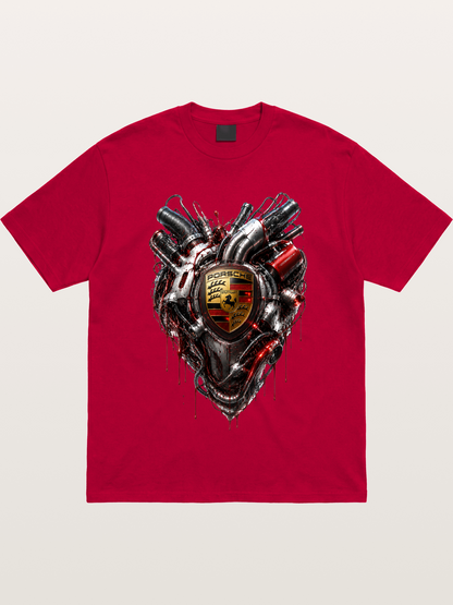 Porsche Mechanical Heart Art Gildan T-shirt