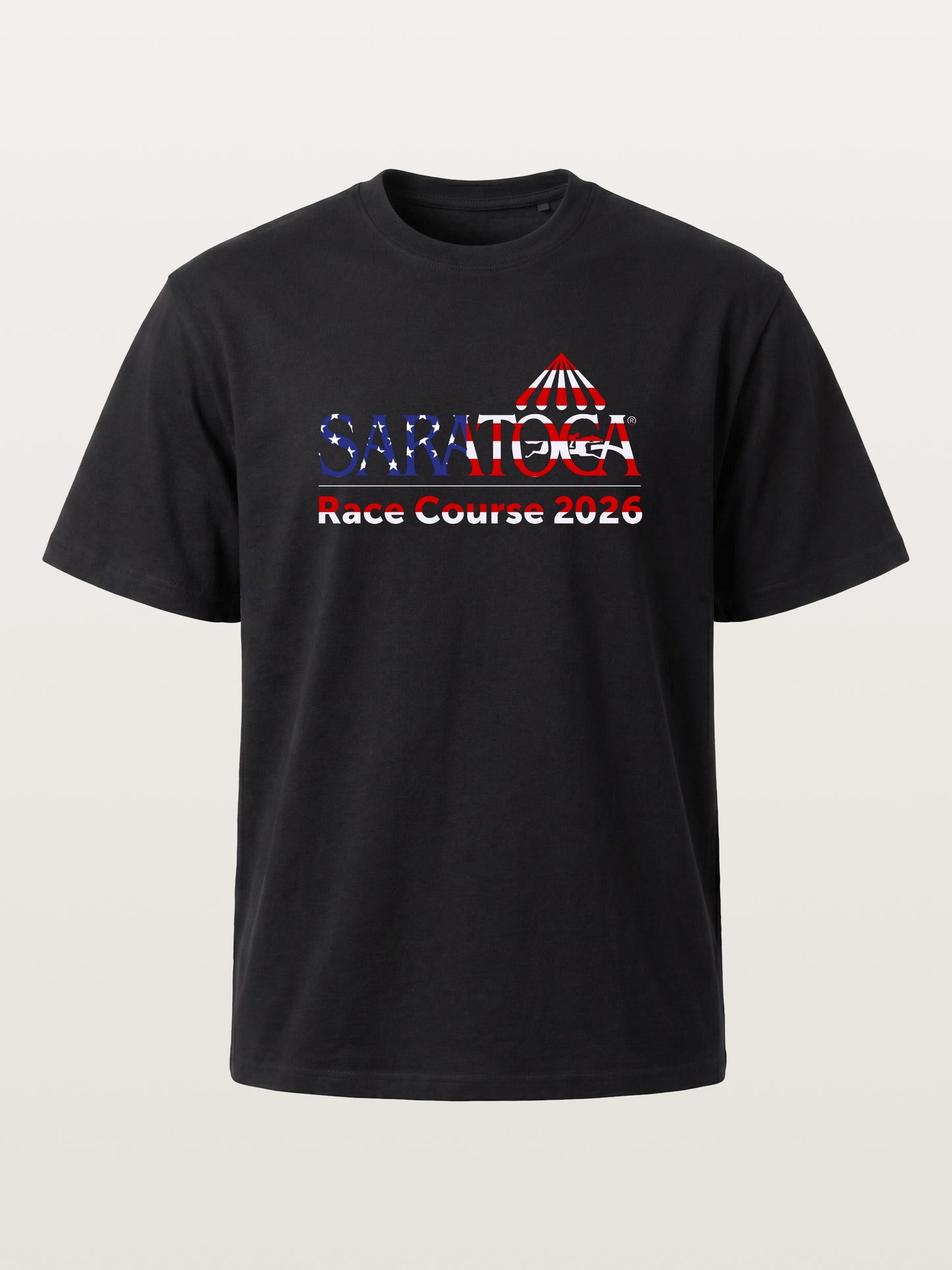 Saratoga Race Course Star Spangled Text Cotton T-shirt