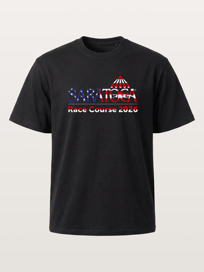 Saratoga Race Course Star Spangled Text Cotton T-shirt