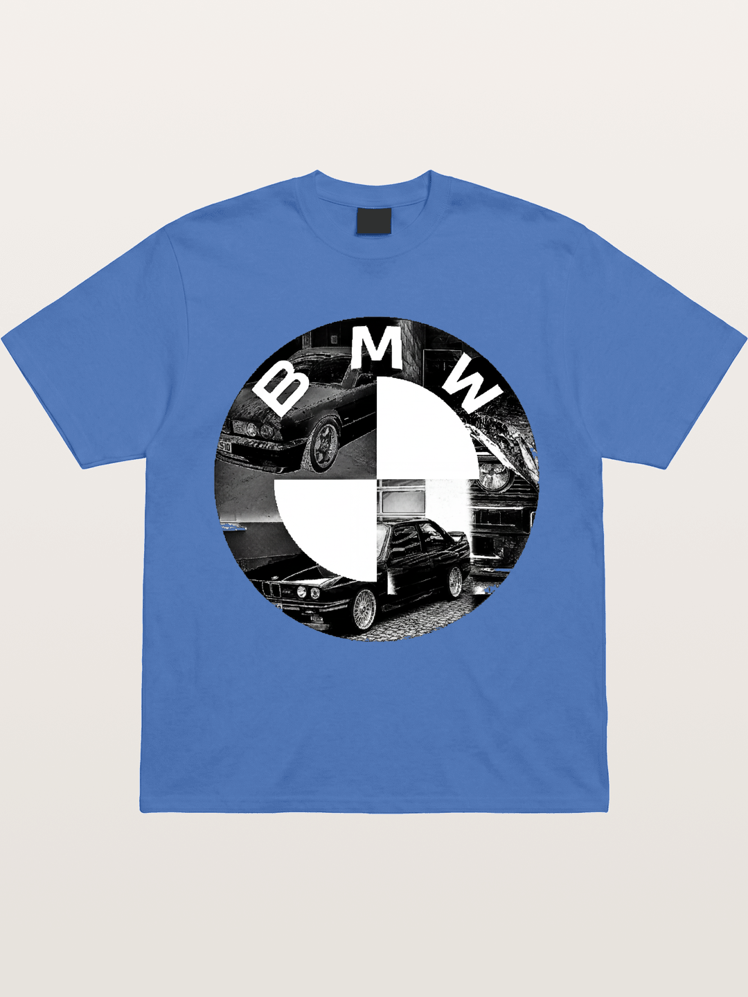 BMW Black White Photo Collage Logo Gildan T-shirt