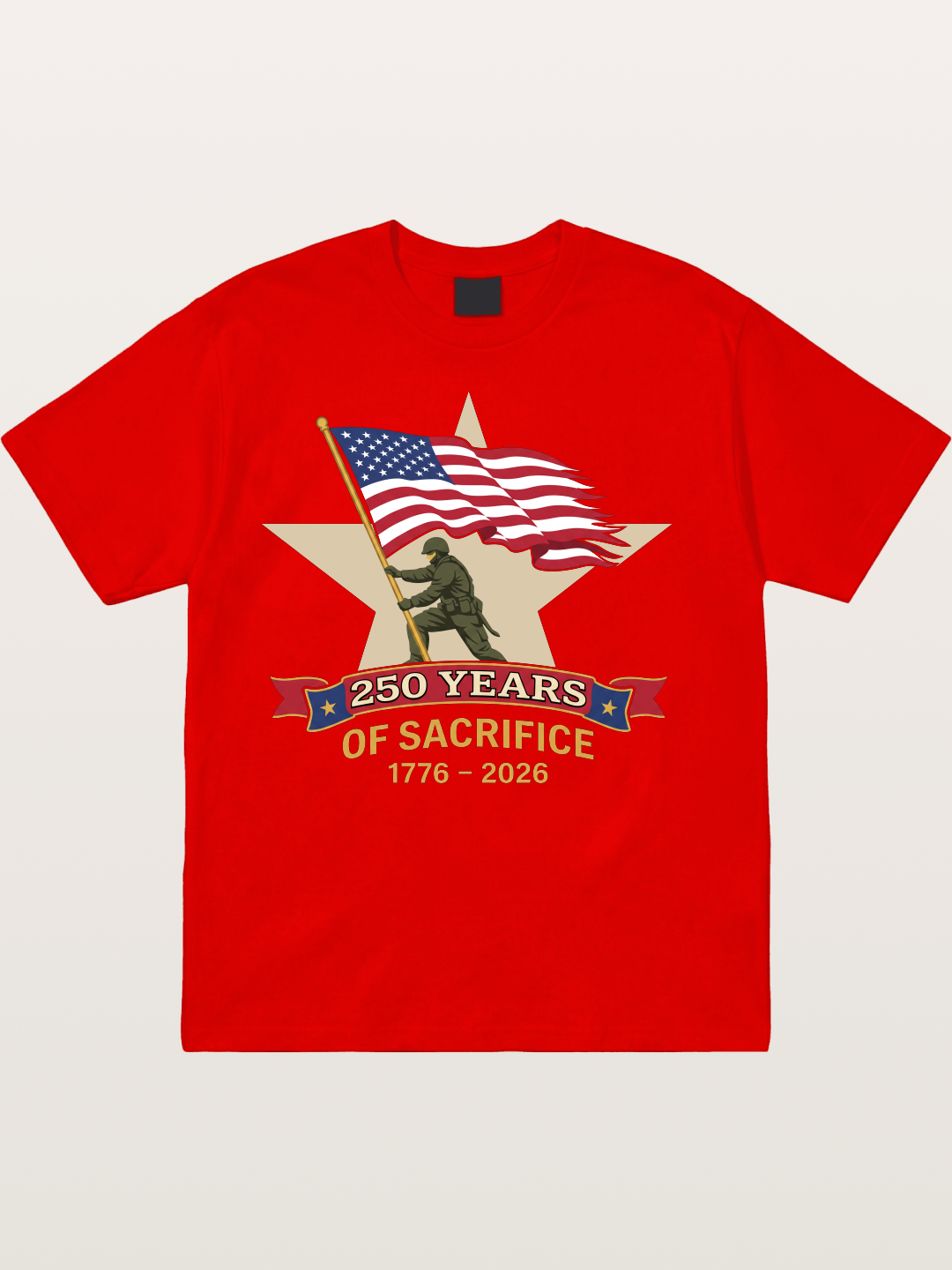 250 Years of Sacrifice Soldier Flag Cotton T-shirt