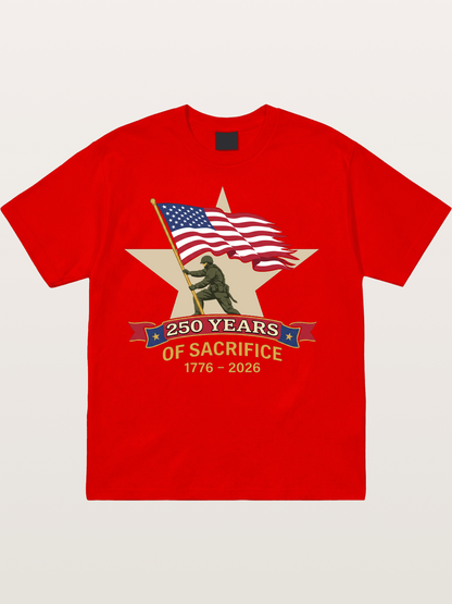 250 Years of Sacrifice Soldier Flag Cotton T-shirt