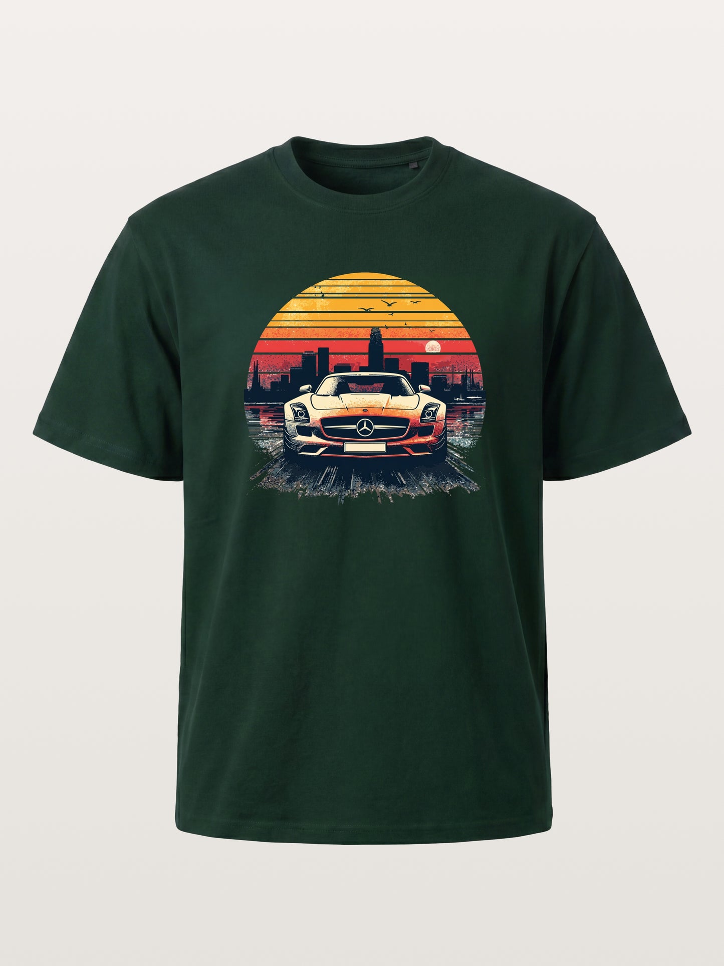 AMG Sport Car Retro Sunset Cityscape Gildan T-shirt