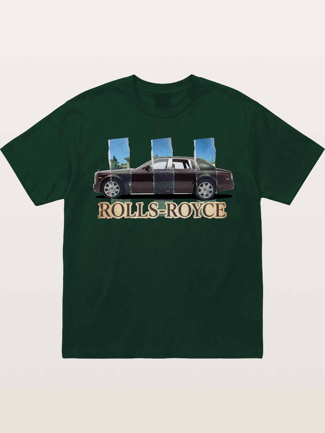 Torn Paper Rolls Royce Collage Gildan T-shirt