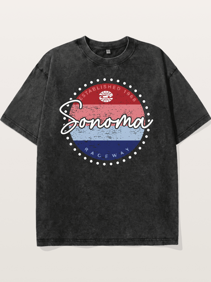 Sonoma Raceway Retro Circular Logo Washed T-shirt