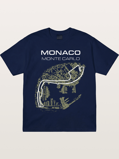 Monaco Grand Prix Vintage City Circuit Map Gildan T-shirt