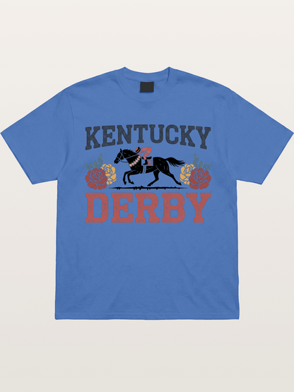 Kentucky Derby Rose Horse Poster Gildan T-shirt