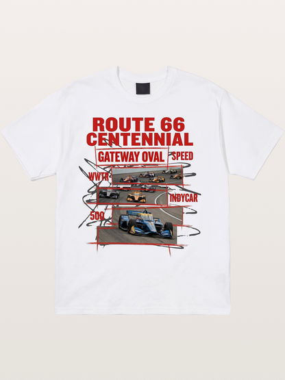 Red Sketch Route66 Race Poster Cotton T-shirt