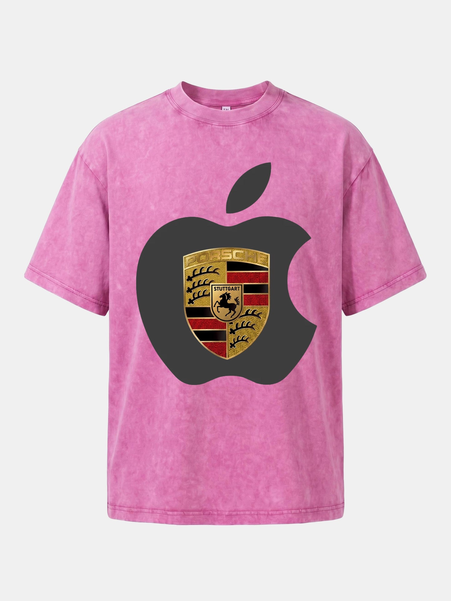 Porsche Crest Inside Apple Outline Washed T-shirt