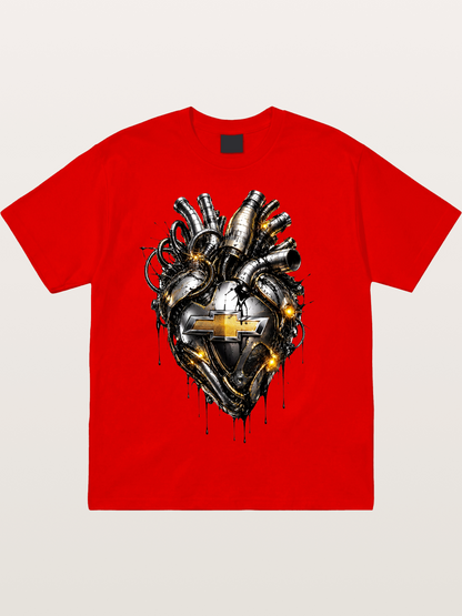 Chevrolet Engine Heart Graphic Cotton T-shirt