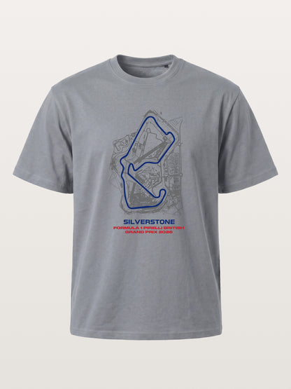 Silverstone Circuit Blueprint Layout Gildan T-shirt