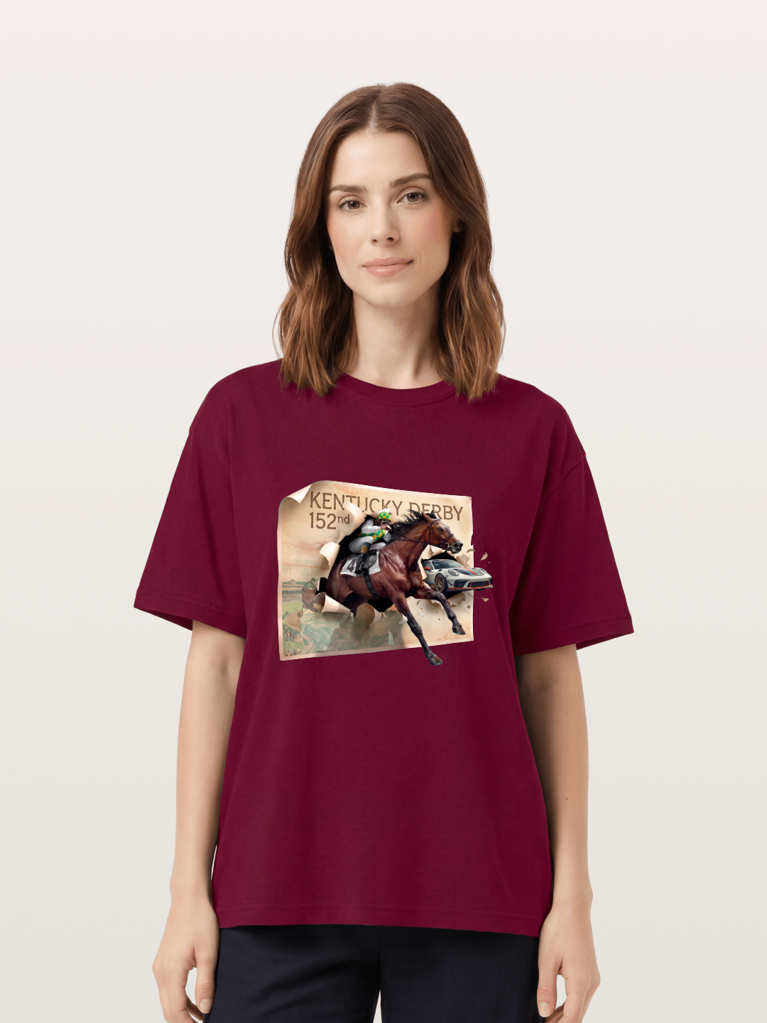 Derby Horse Porsche Collision Gildan T-shirt