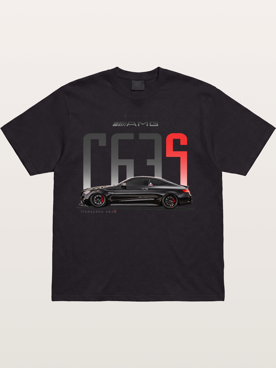 C63S AMG Black Mercedes Sports Car Cotton T-shirt