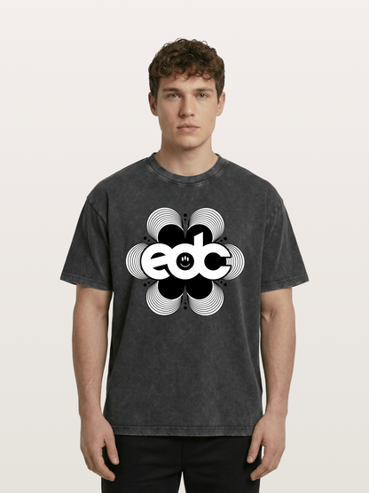 EDC Wavy Daisy Logo Design Washed T-shirt