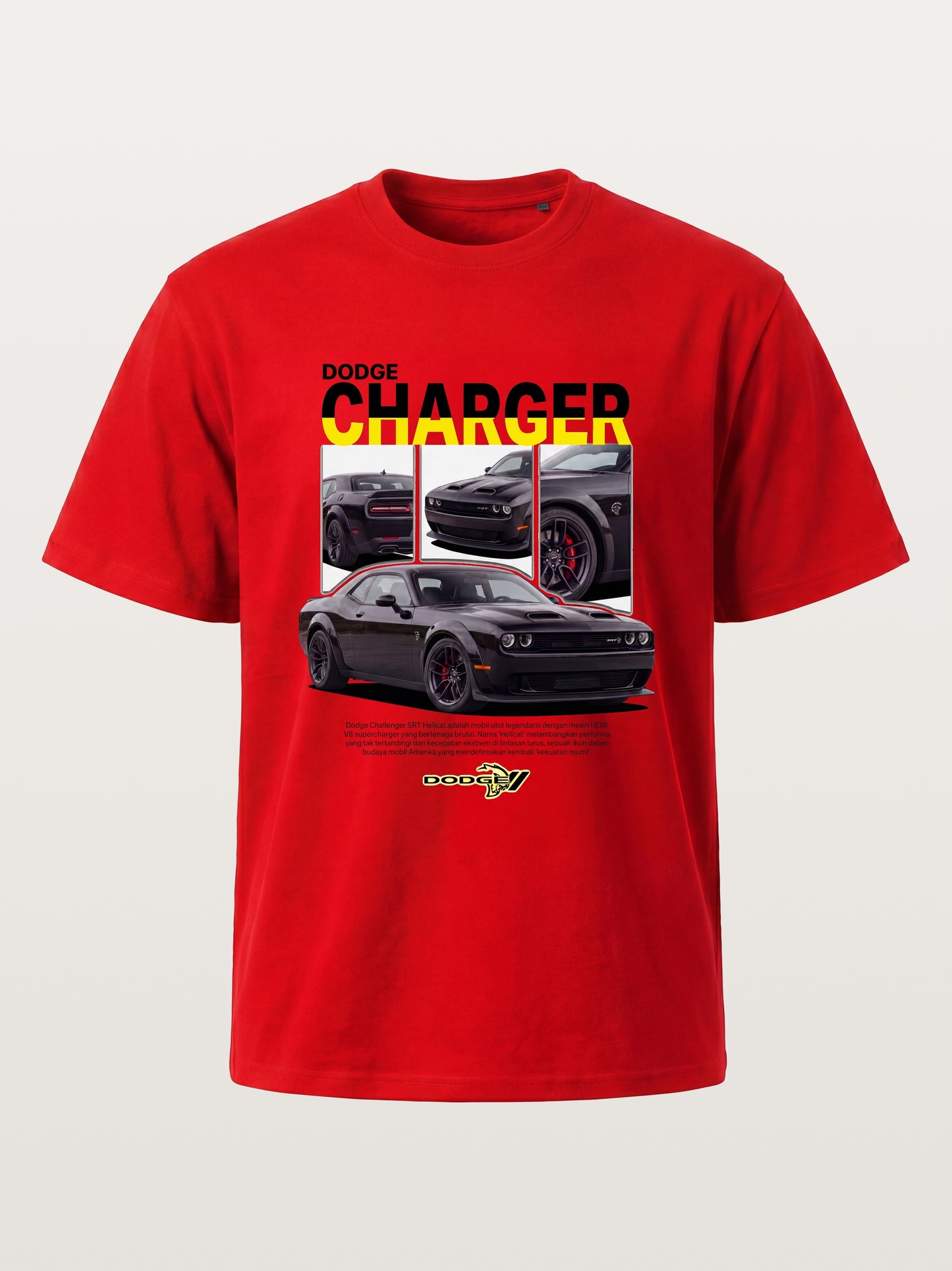 Dodge Hellcat Triple Car Collage Cotton T-shirt