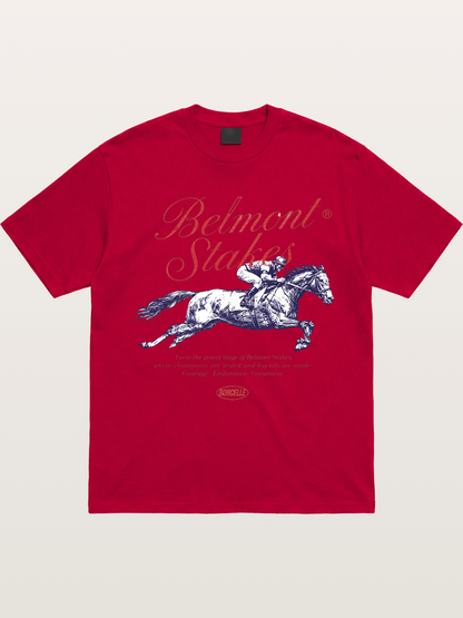 Belmont Stakes Vintage Script Print Gildan T-shirt
