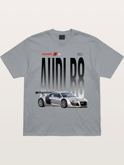 Silver Audi R8 GT3 Front Side View Gildan T-shirt