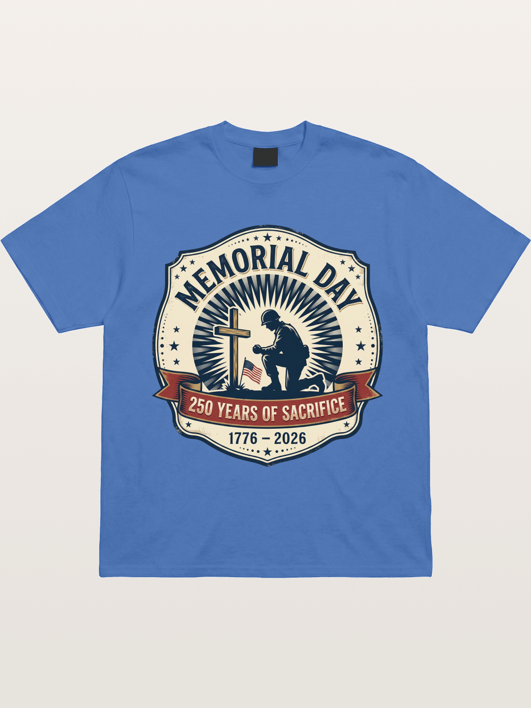 Memorial Day Vintage Sacrifice Badge Gildan T-shirt