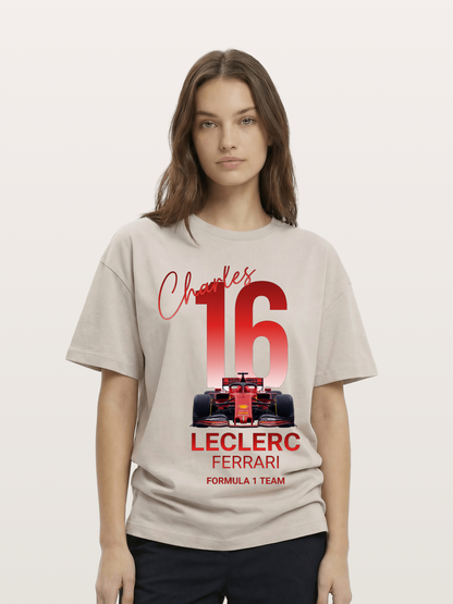 Charles Leclerc Ferrari 16 Art Cotton T-shirt