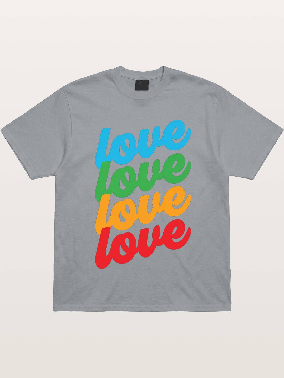 Love Is Love Stacked Rainbow Gildan T-shirt