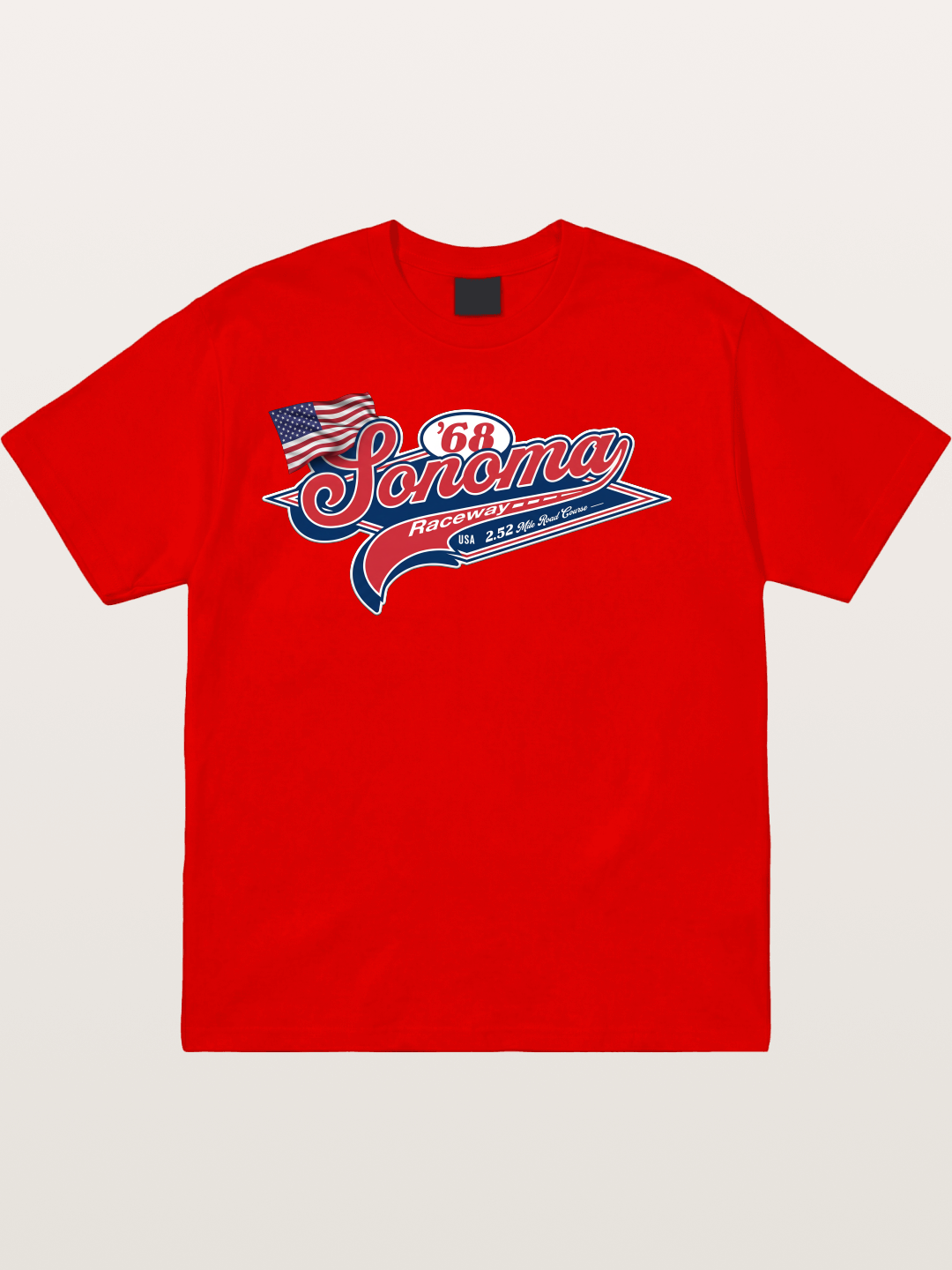 Sonoma Raceway 1968 Vintage Script Cotton T-shirt