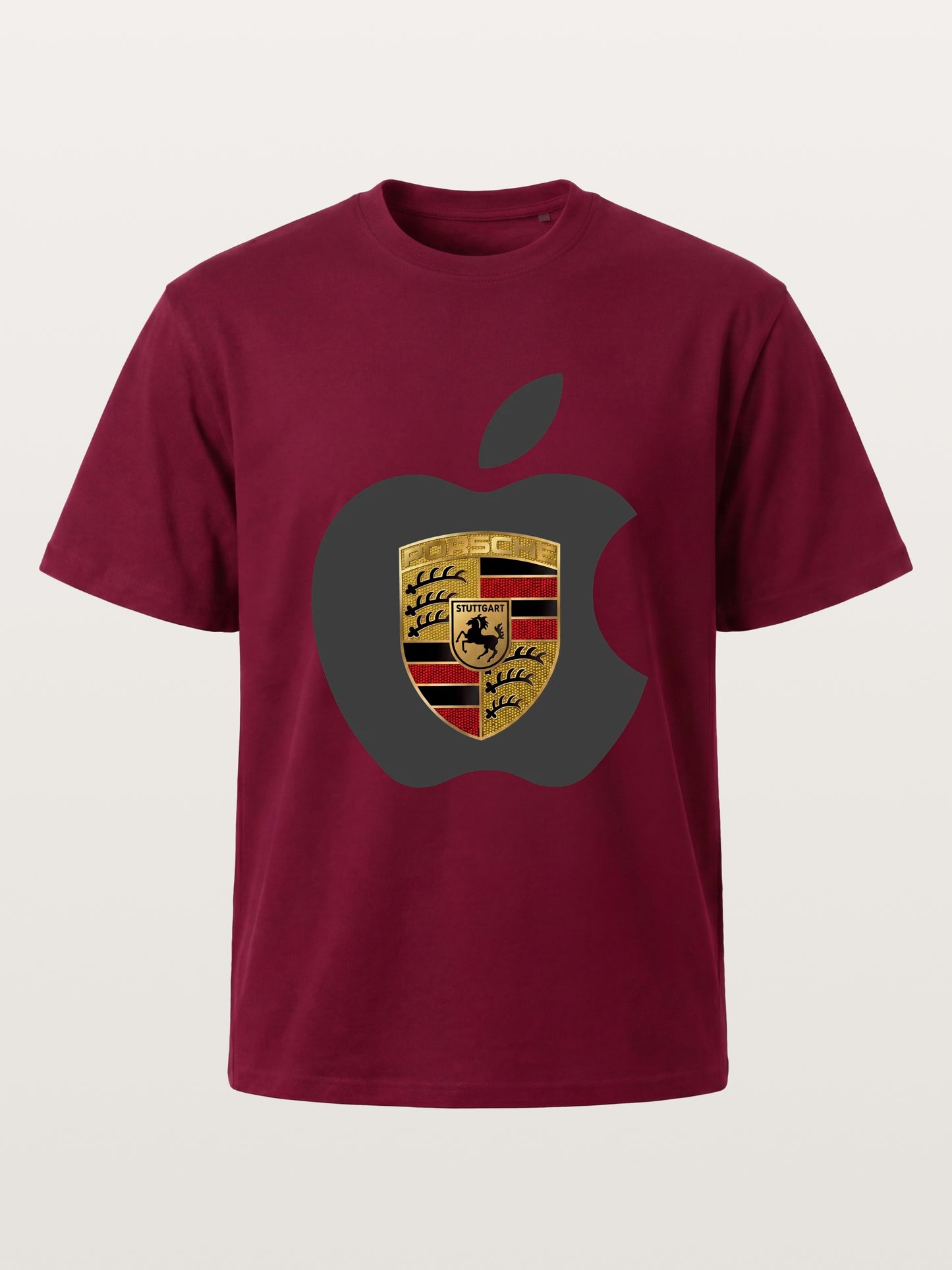 Porsche Crest Inside Apple Outline Gildan T-shirt