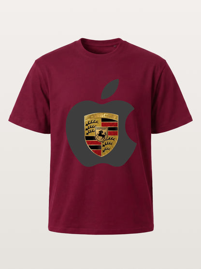 Porsche Crest Inside Apple Outline Gildan T-shirt