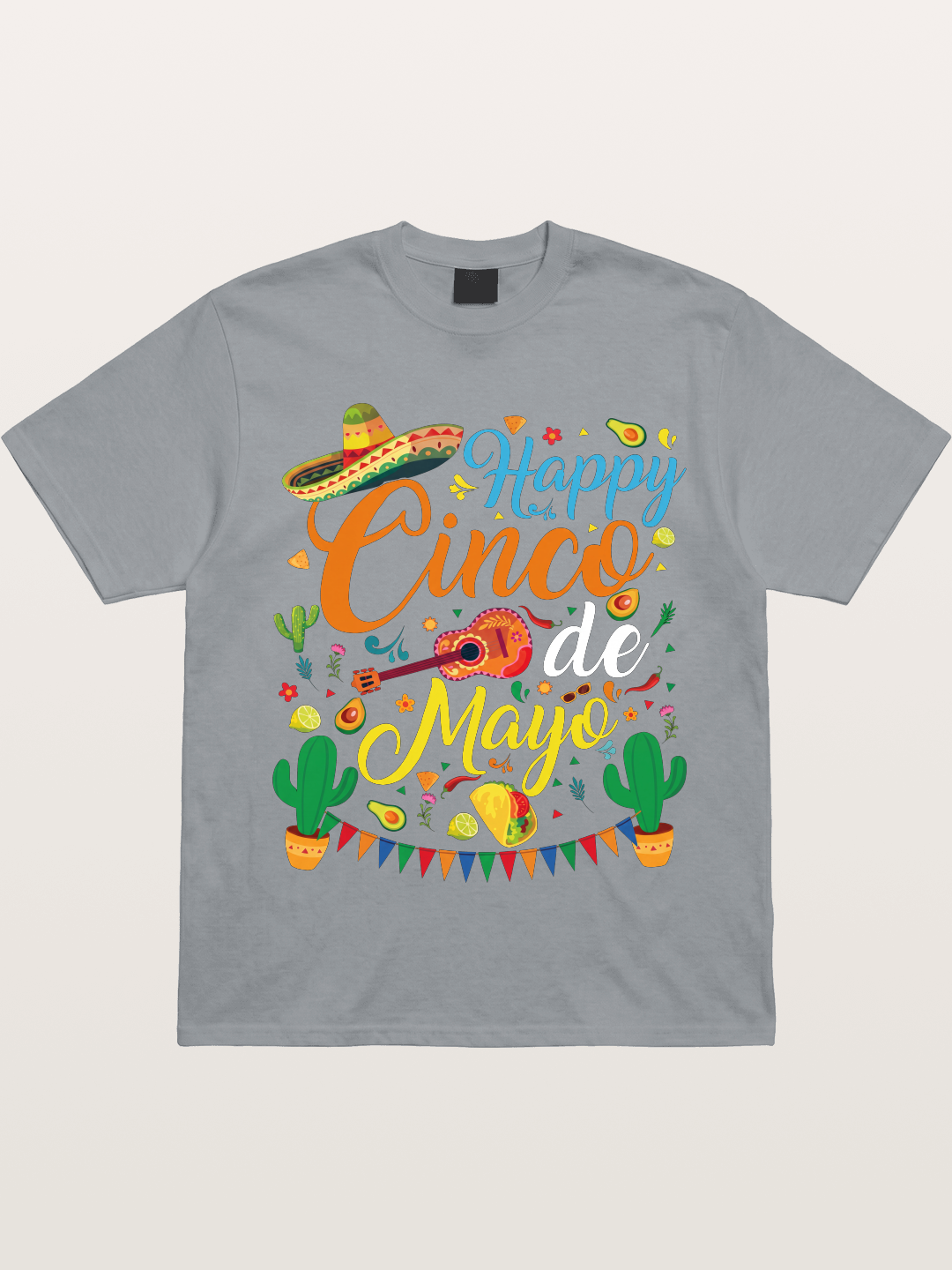 Cinco de Mayo Colorful Festival Design Gildan T-shirt