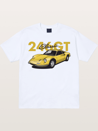 Ferrari 246 GT Classic Yellow Gildan T-shirt