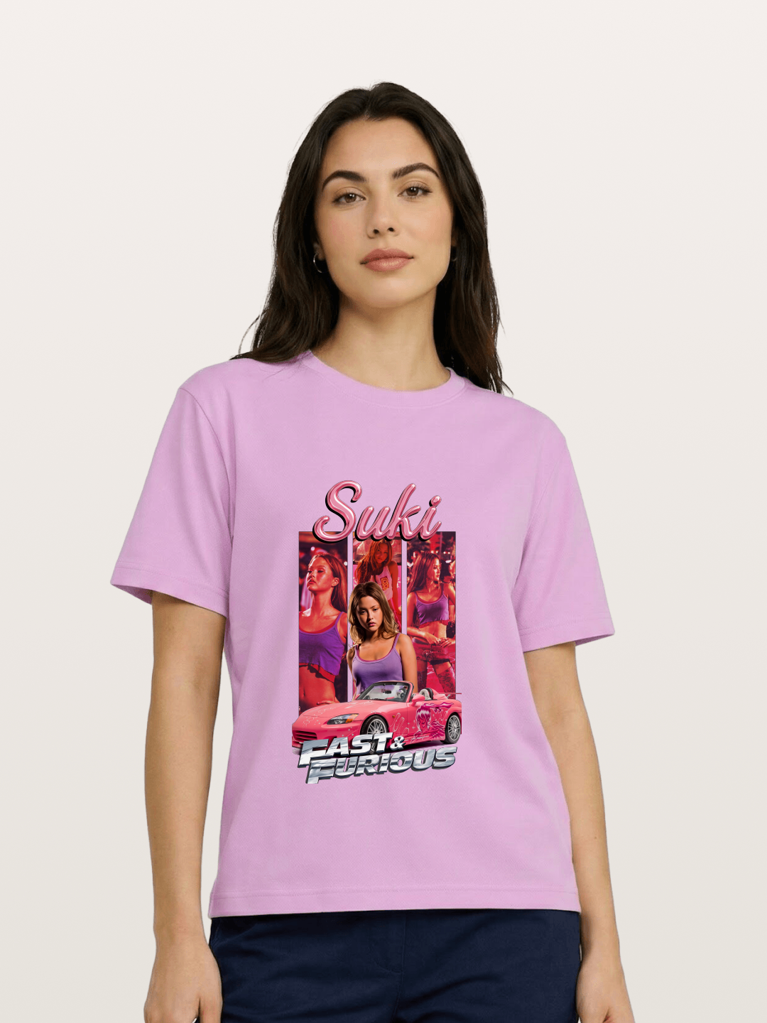 Fast & Furious Pink Crew Gildan T-shirt
