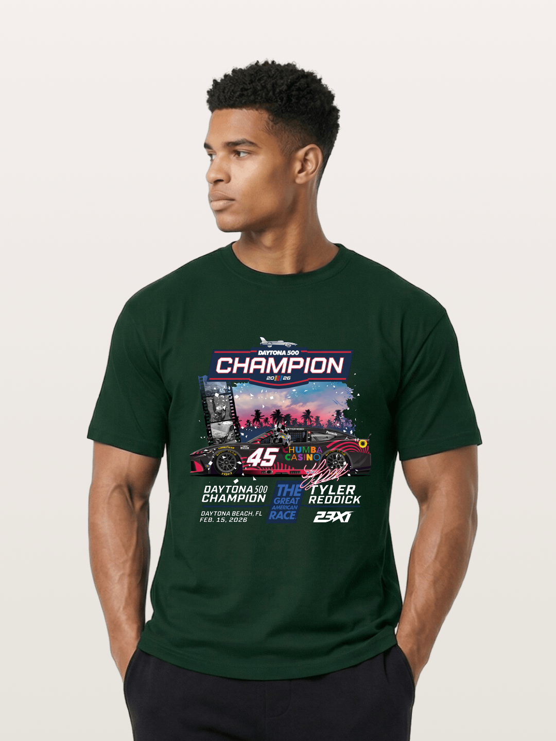 Tyler Reddick 45 Champion Car Art Gildan T-shirt