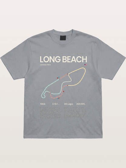 Long Beach GP Circuit Map Gildan T-shirt