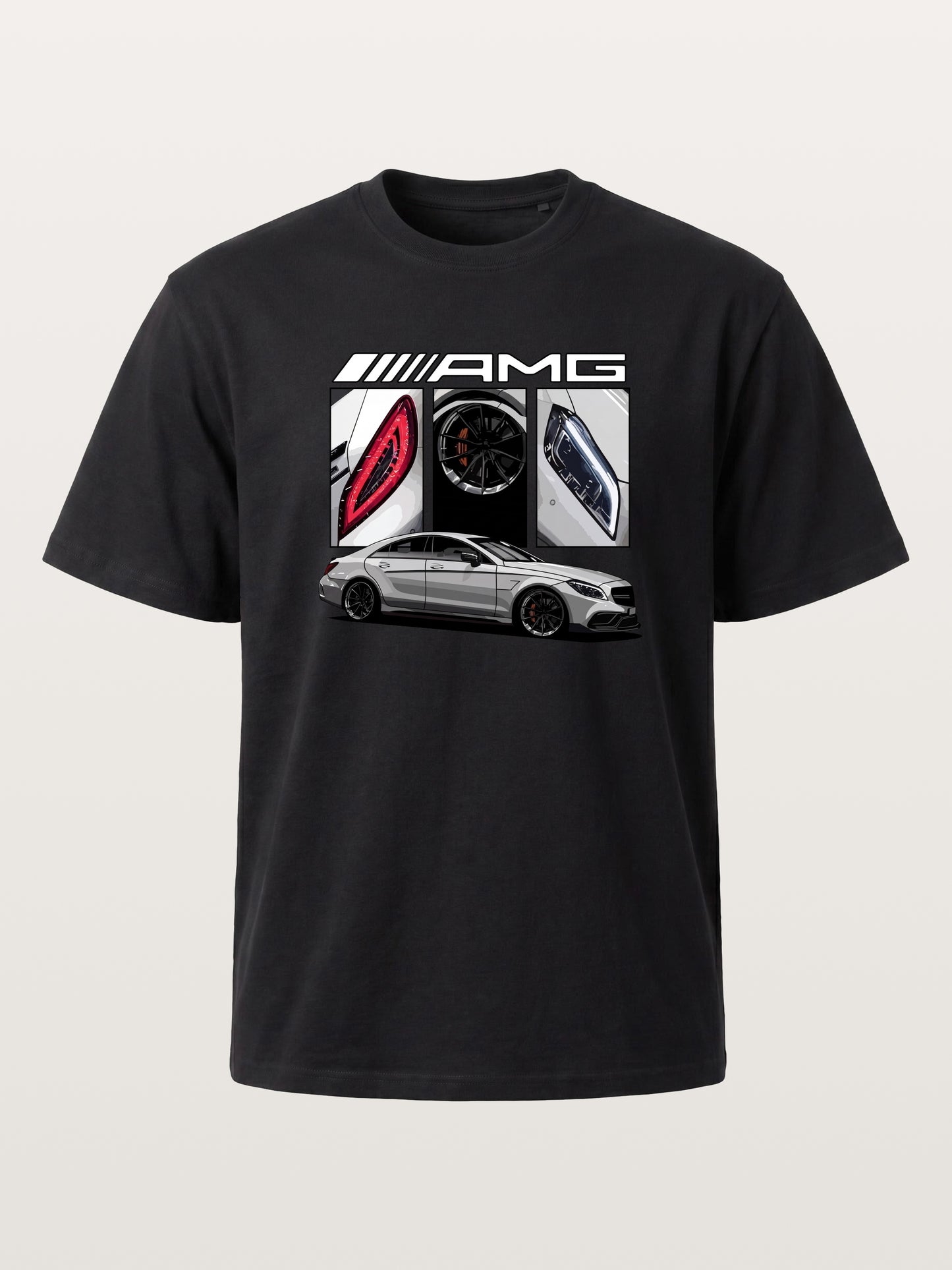 AMG Coupe Split Body Component Collage Cotton T-shirt