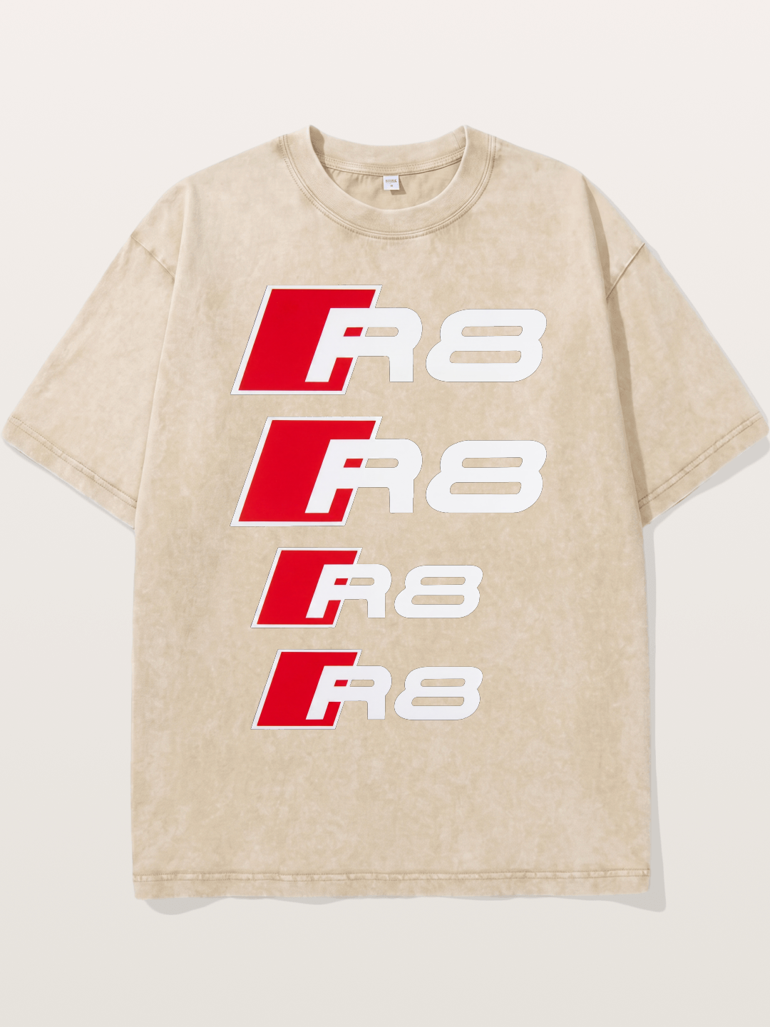 Audi R8 Red Repeated Text Washed T-shirt