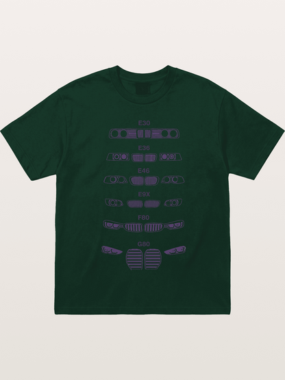 BMW Headlight Generations Print Gildan T-shirt