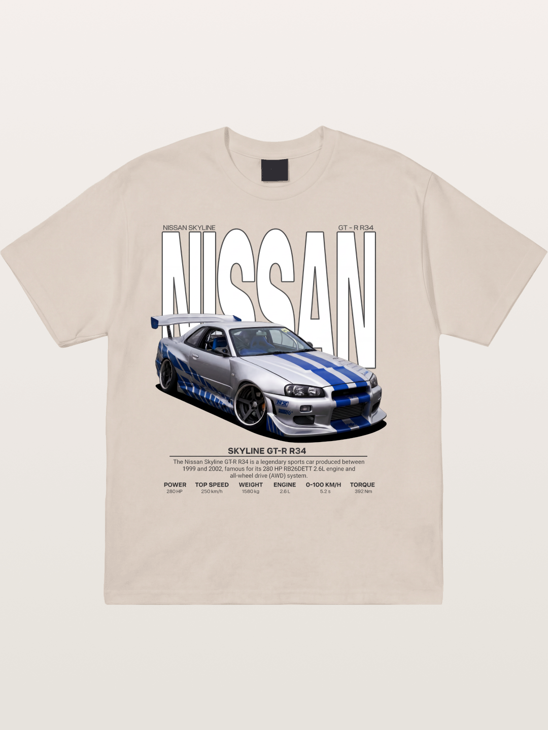 Nissan Skyline GT-R R34 Poster Cotton T-shirt