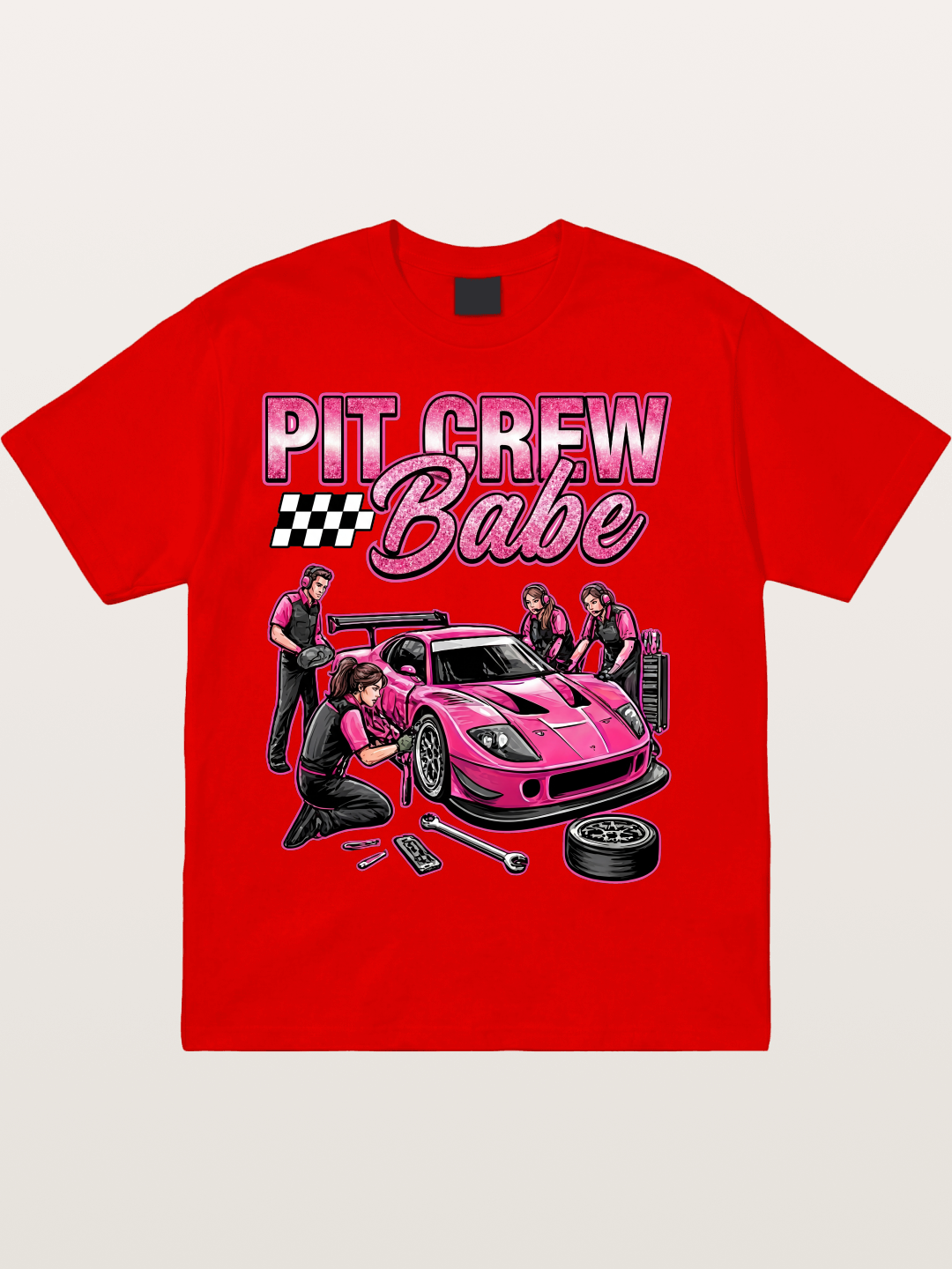 Pit Crew Babe Cotton T-shirt