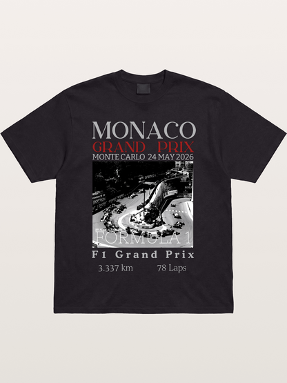 Monaco Grand Prix Black White Aerial Gildan T-shirt