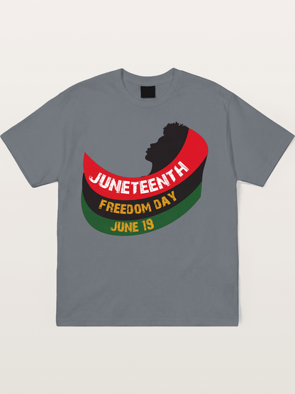Juneteenth Freedom Day Silhouette Cotton T-shirt