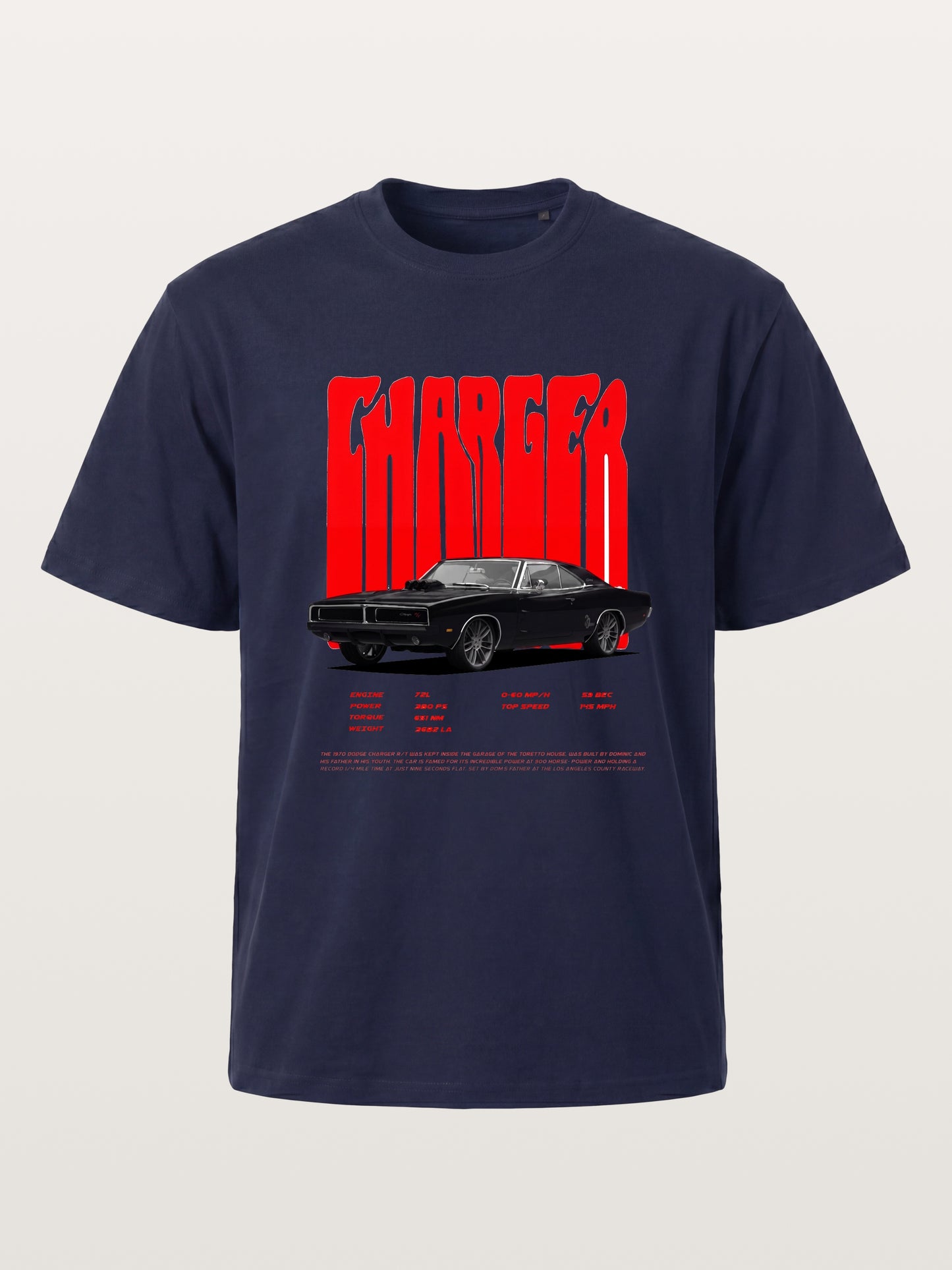 Red Charger Retro Muscle Print Gildan T-shirt