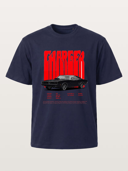 Red Charger Retro Muscle Print Gildan T-shirt