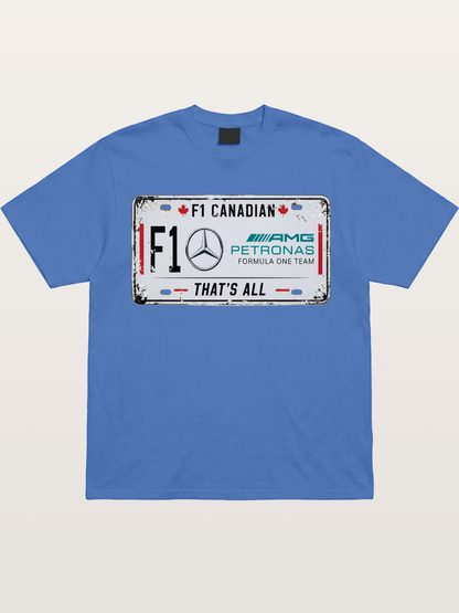 Mercedes F1 License Plate Print Gildan T-shirt