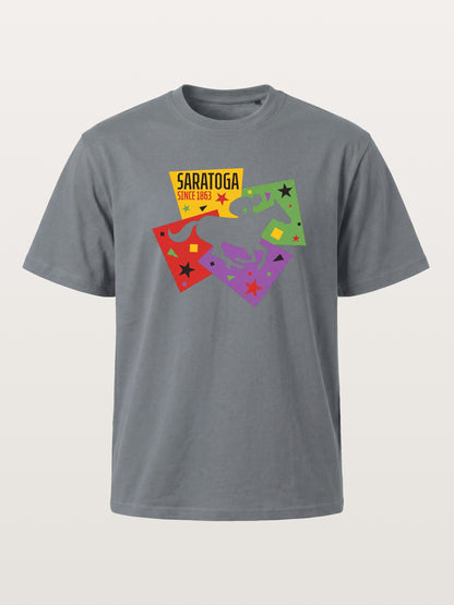 Saratoga Geometric Horse Rider Art Cotton T-shirt