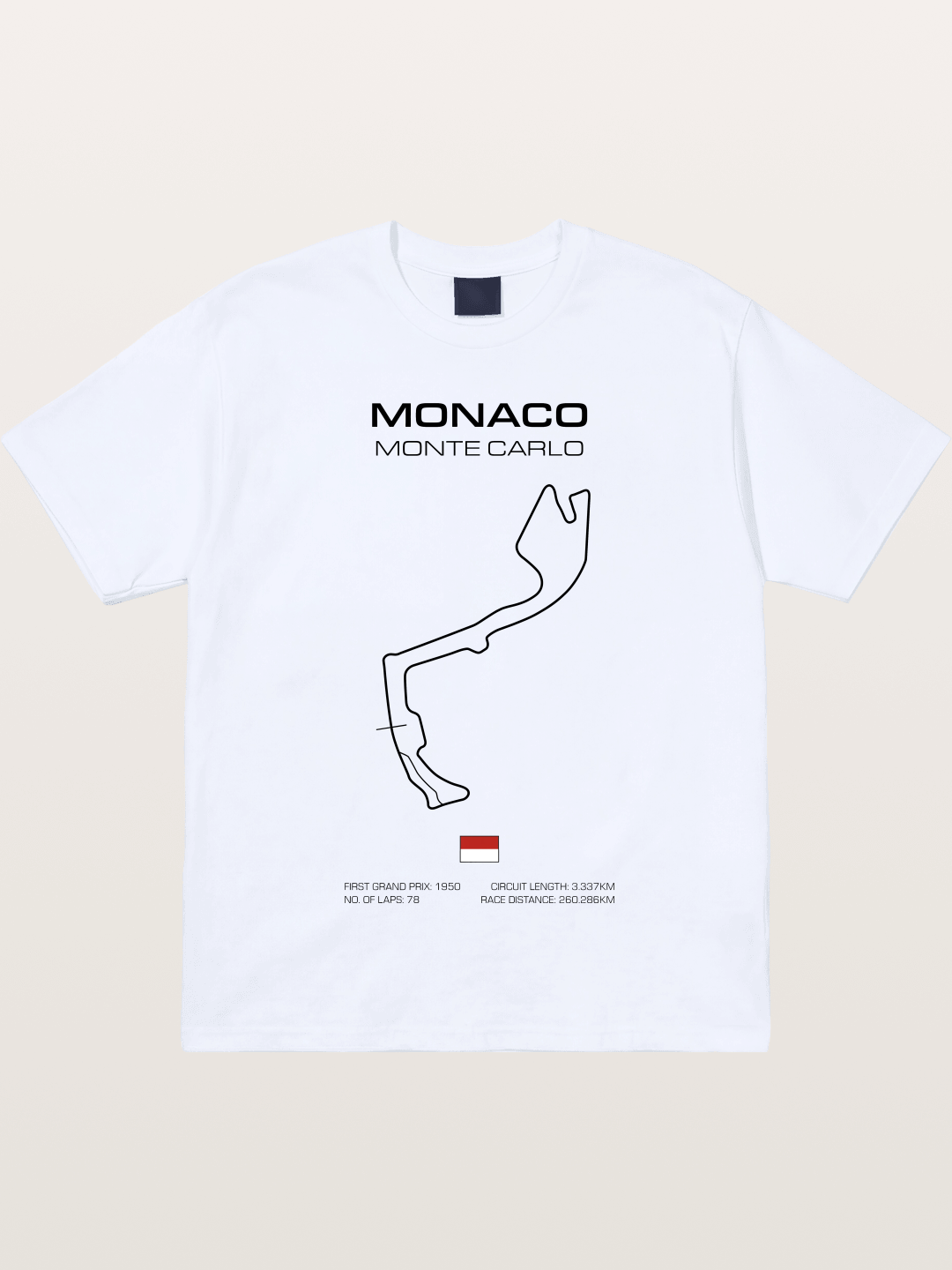 Monaco Circuit Minimal Line With Flag Gildan T-shirt