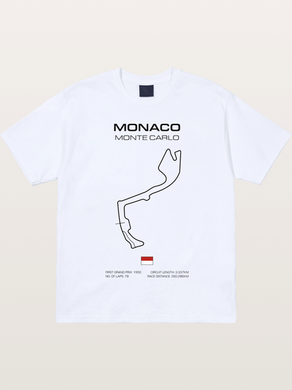 Monaco Circuit Minimal Line With Flag Gildan T-shirt