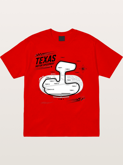Texas Motor Speedway Track Map Cotton T-shirt