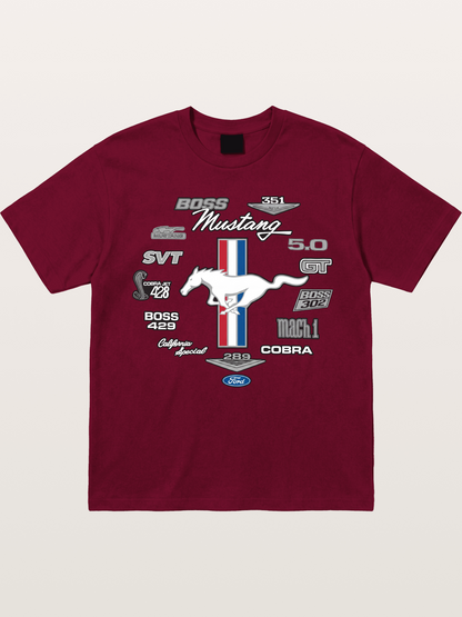Ford Mustang Generations Badge Collection Gildan T-shirt