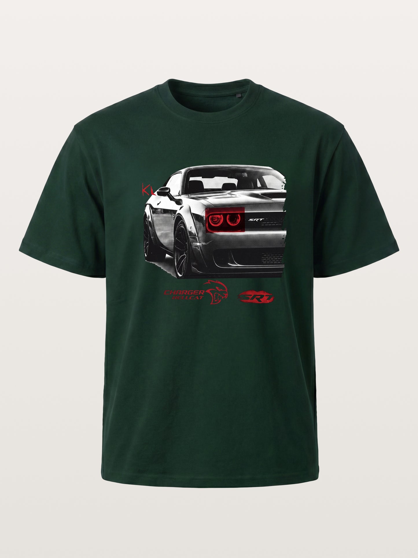 Red Taillight Hellcat Grunge Print Gildan T-shirt