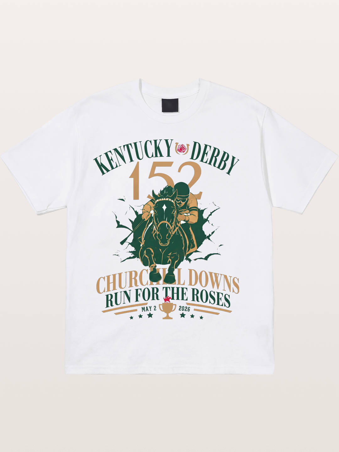 152nd Kentucky Derby Vintage Print Cotton T-shirt